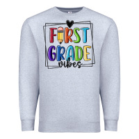 Heather Grey 1st grade vibes Premium Sweatshirt - MaliasSmallBusiness