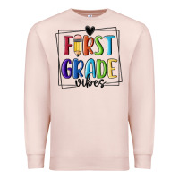 Pale Pink 1st grade vibes Premium Sweatshirt - MaliasSmallBusiness