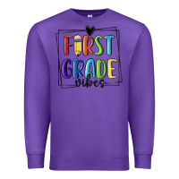Purple 1st grade vibes Premium Sweatshirt - MaliasSmallBusiness
