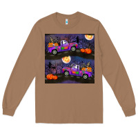 Toasted Coconut halloween spooky truck seamless pattern Long Sleeve Tee - BundleAndBundleShop