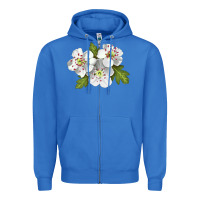 True Royal Hawthorn Flower Illustrations Zipper Hoodie - LillyAllenDesigns