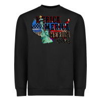 Black Merica Merica Merica vibes 4th of july Heavyweight Sweatshirt - CowGirlArtShop