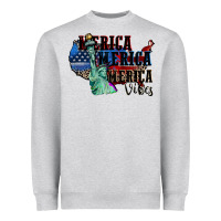 Heather Grey Merica Merica Merica vibes 4th of july Heavyweight Sweatshirt - CowGirlArtShop