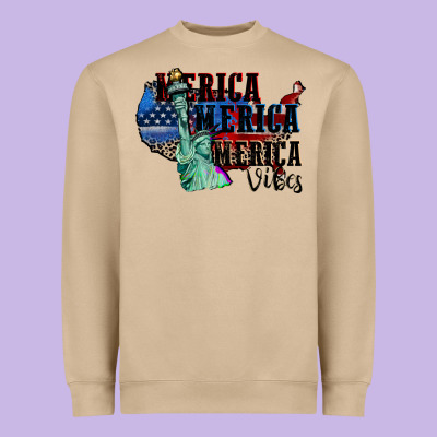 Merica Merica Merica Vibes 4th Of July Heavyweight Sweatshirt Designed By Cowgirlartshop