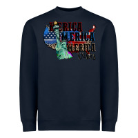 Navy Merica Merica Merica vibes 4th of july Heavyweight Sweatshirt - CowGirlArtShop