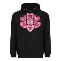 Black valentines conversation hearts Heavyweight Hoodie - MaliasSmallBusiness