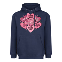 Navy valentines conversation hearts Heavyweight Hoodie - MaliasSmallBusiness