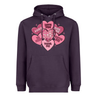 Plum valentines conversation hearts Heavyweight Hoodie - MaliasSmallBusiness