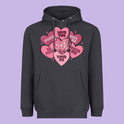 Valentines Conversation Hearts Heavyweight Hoodie Designed By Maliassmallbusiness