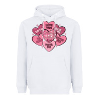 White valentines conversation hearts Heavyweight Hoodie - MaliasSmallBusiness