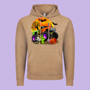 Halloween Monster Truck Vintage Hoodie Designed By Zillion Design Studio