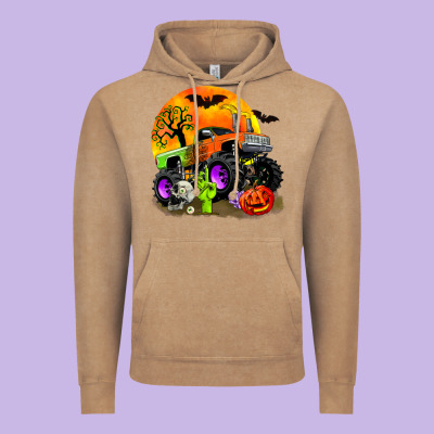 Halloween Monster Truck Vintage Hoodie Designed By Zillion Design Studio