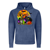 Vintage Denim halloween monster truck Vintage Hoodie - Zillion Design Studio