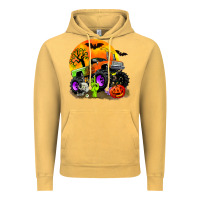 Vintage Mustard halloween monster truck Vintage Hoodie - Zillion Design Studio