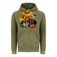 Vintage Olive halloween monster truck Vintage Hoodie - Zillion Design Studio