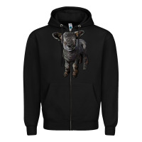 Black southdown baby sheep Zipper Hoodie - LillyAllenDesigns