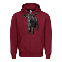 Burgundy southdown baby sheep Zipper Hoodie - LillyAllenDesigns