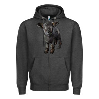 Charcoal Heather southdown baby sheep Zipper Hoodie - LillyAllenDesigns
