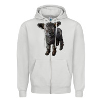 Dove Grey southdown baby sheep Zipper Hoodie - LillyAllenDesigns