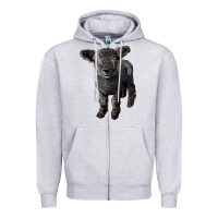Heather Grey southdown baby sheep Zipper Hoodie - LillyAllenDesigns