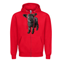 Red southdown baby sheep Zipper Hoodie - LillyAllenDesigns