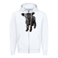 White southdown baby sheep Zipper Hoodie - LillyAllenDesigns