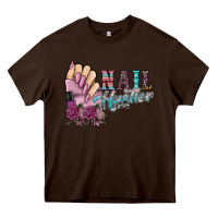 Chocolate Brown nail hustler Heavy Core Tee - SublimationCraftShop