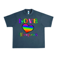 Midnight Navy love always wins Urban Heavy Tee - HRA Design Shop