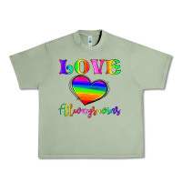 Oil Green love always wins Urban Heavy Tee - HRA Design Shop