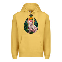 Antique Gold christmas pig Premium Hoodie - LillyAllenDesigns