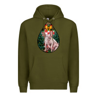 Army Green christmas pig Premium Hoodie - LillyAllenDesigns