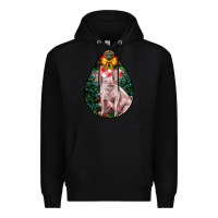 Black christmas pig Premium Hoodie - LillyAllenDesigns