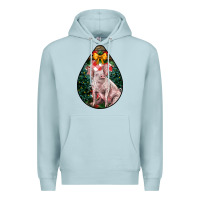 Blue Mist christmas pig Premium Hoodie - LillyAllenDesigns