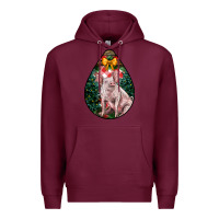 Burgundy christmas pig Premium Hoodie - LillyAllenDesigns