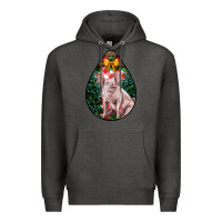 Charcoal Heather christmas pig Premium Hoodie - LillyAllenDesigns