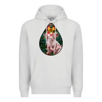Dove Grey christmas pig Premium Hoodie - LillyAllenDesigns