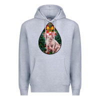 Heather Grey christmas pig Premium Hoodie - LillyAllenDesigns