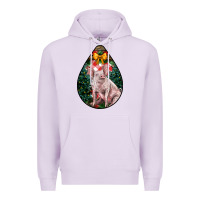 Lilac christmas pig Premium Hoodie - LillyAllenDesigns