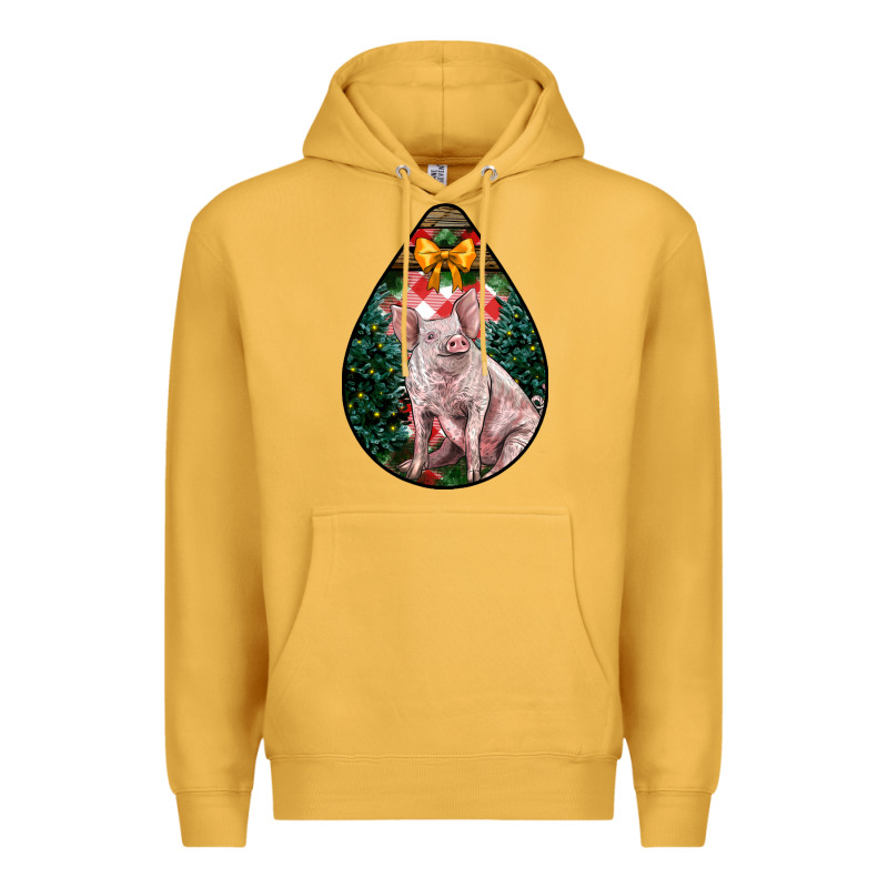 Christmas Pig Premium Hoodie by LillyAllenDesigns | Teevron