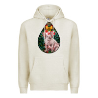 Oatmeal Heather christmas pig Premium Hoodie - LillyAllenDesigns