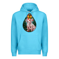 Ocean Blue christmas pig Premium Hoodie - LillyAllenDesigns