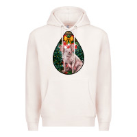 Pale Pink christmas pig Premium Hoodie - LillyAllenDesigns