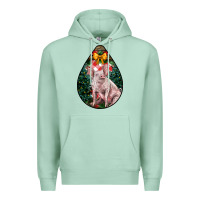 Seafoam christmas pig Premium Hoodie - LillyAllenDesigns