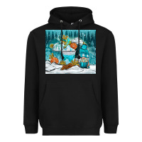 Black winter coffee cups with gnome Heavyweight Hoodie - NancyCooperArtShop