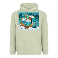 Matcha winter coffee cups with gnome Heavyweight Hoodie - NancyCooperArtShop