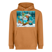 Meerkat winter coffee cups with gnome Heavyweight Hoodie - NancyCooperArtShop