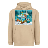 Mushroom winter coffee cups with gnome Heavyweight Hoodie - NancyCooperArtShop