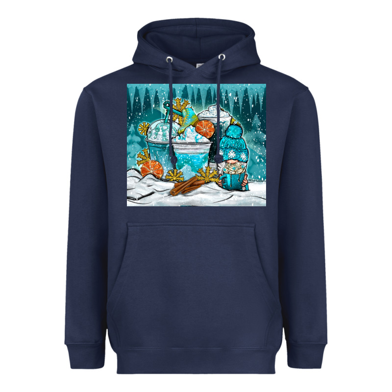 Winter Coffee Cups With Gnome Heavyweight Hoodie by NancyCooperArtShop | Teevron