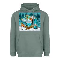 Sage winter coffee cups with gnome Heavyweight Hoodie - NancyCooperArtShop