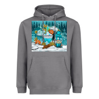 Storm winter coffee cups with gnome Heavyweight Hoodie - NancyCooperArtShop